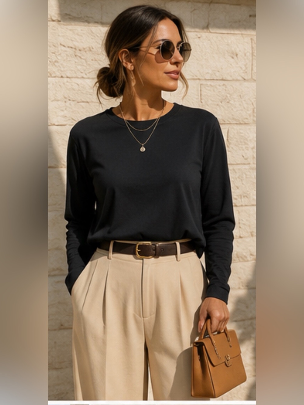Lauren Ralph Lauren Black Cotton Long Sleeve Tee 1X